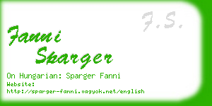 fanni sparger business card
